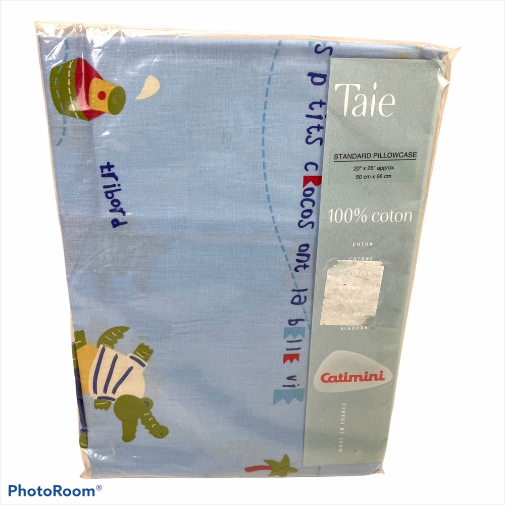 Catimini Standard Pillowcase French Crocodiles